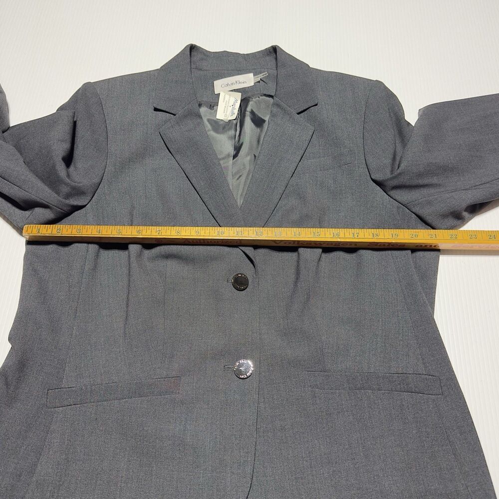 Calvin Klein Women’s Blazer Size 16W Gray Charcoal Office Career Jacket NEW - Picture 6 of 8
